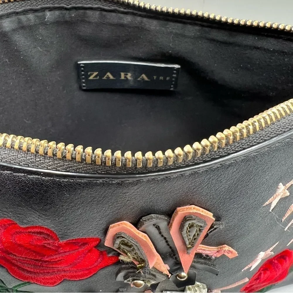 Zara Rose Embroidered Gold Chain Crossbody - Picture 7 of 10